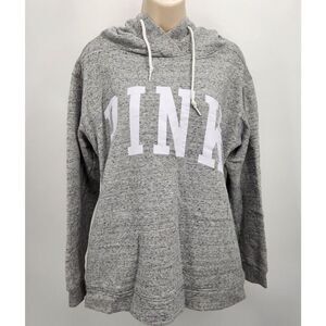 PINK VS Pullover Hoodie Women's Size Medium Gray Light Sweatshirt